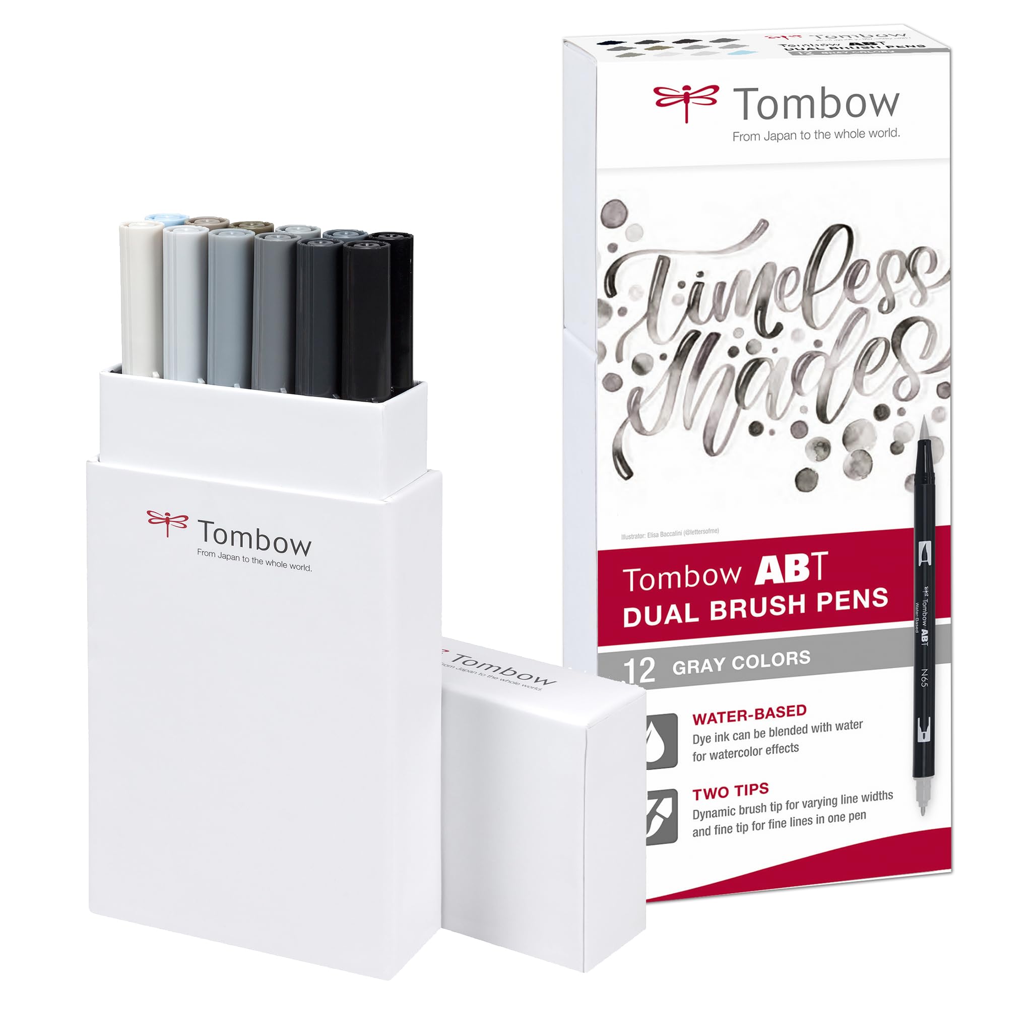 Tombow ABT Dual Brush Pen - Grey (Pack of 12