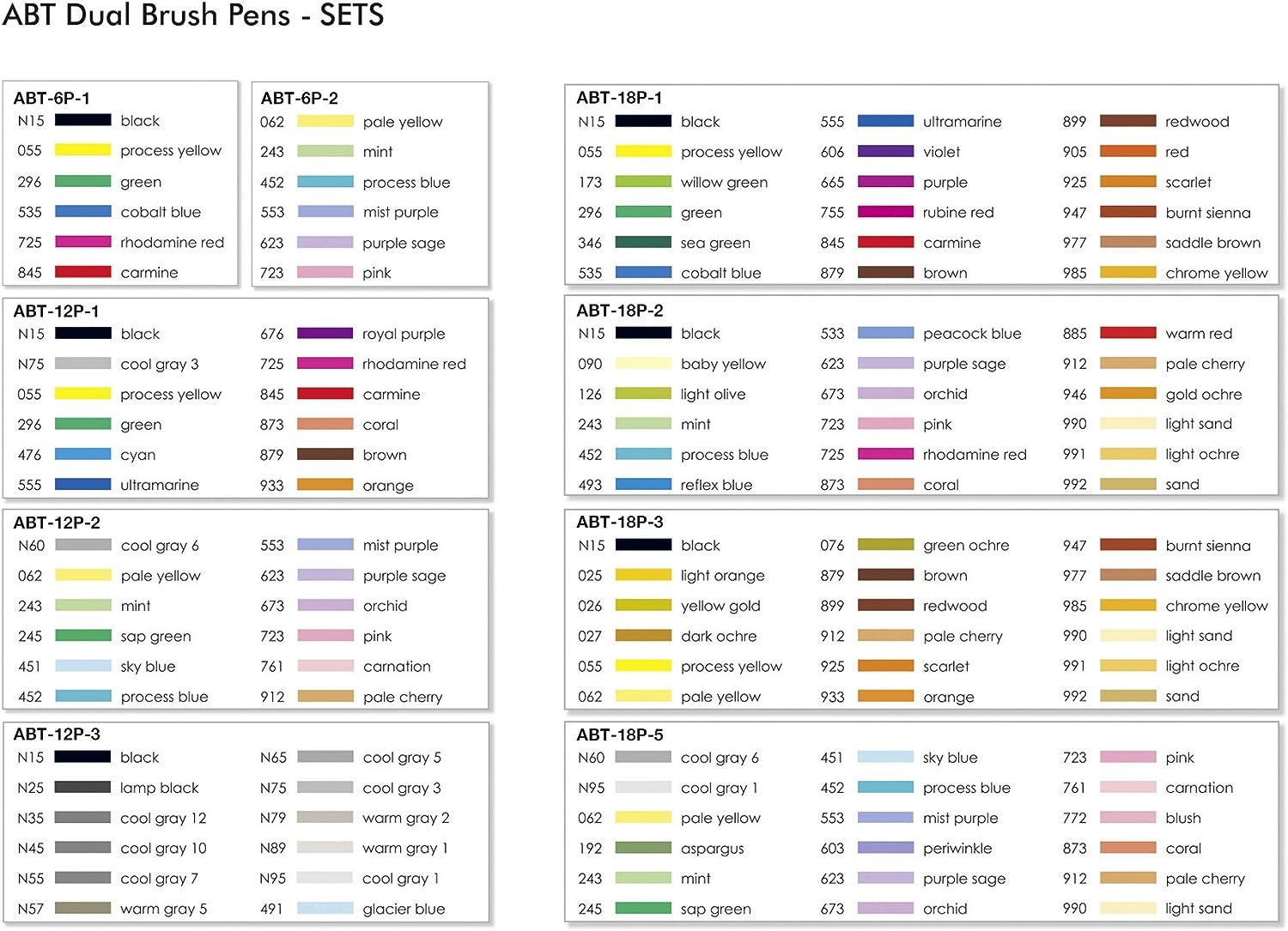 Tombow ABT Dual Brush Pen - Primary Colours (Pack of 18