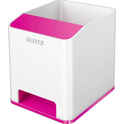 Leitz Cubilete Sound, Amplificador de sonido para teléfono, Blanco/Rosa metalizado, WOW, 53631023