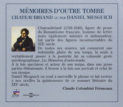 Memoires D'outre Tombe - Lu Par Daniel Mesguich