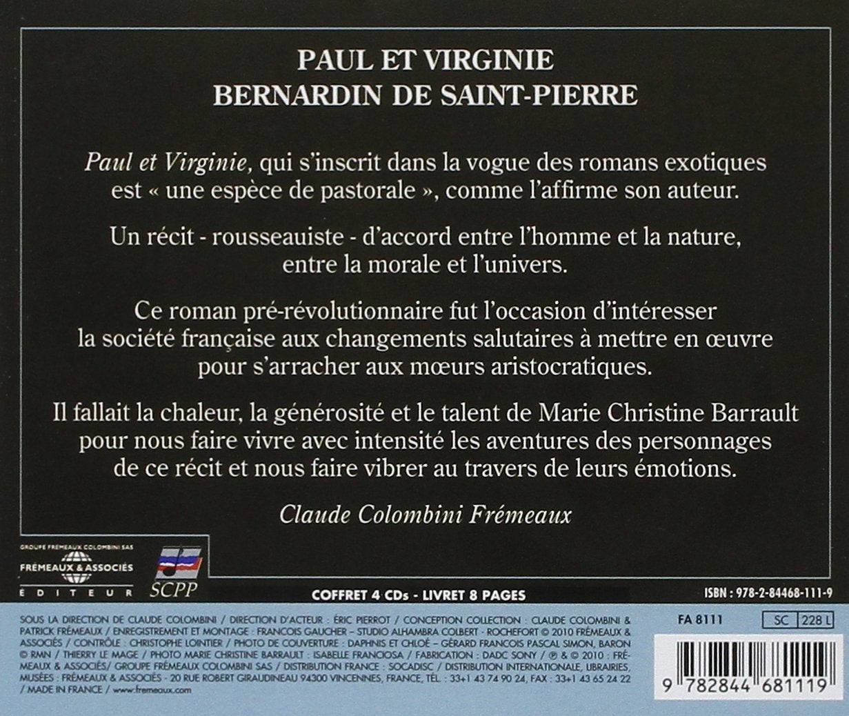 Paul Et Virginie Lu Par Marie Christine Barrault
