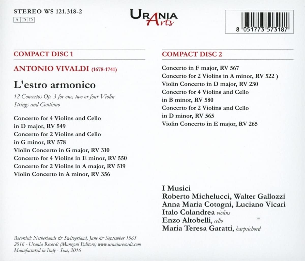 I musici plays Vivaldi L'estro armonico