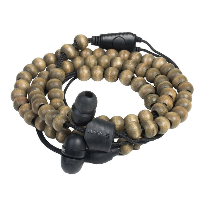 Wraps Premium Wood Wristband Bracelet In-Ear Headphones (High Comfort with Locking) - Walnut Brown Wood Walnut