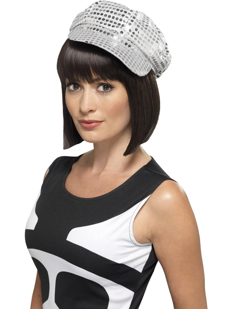 Smiffys Disco Sequin Hat, Silver