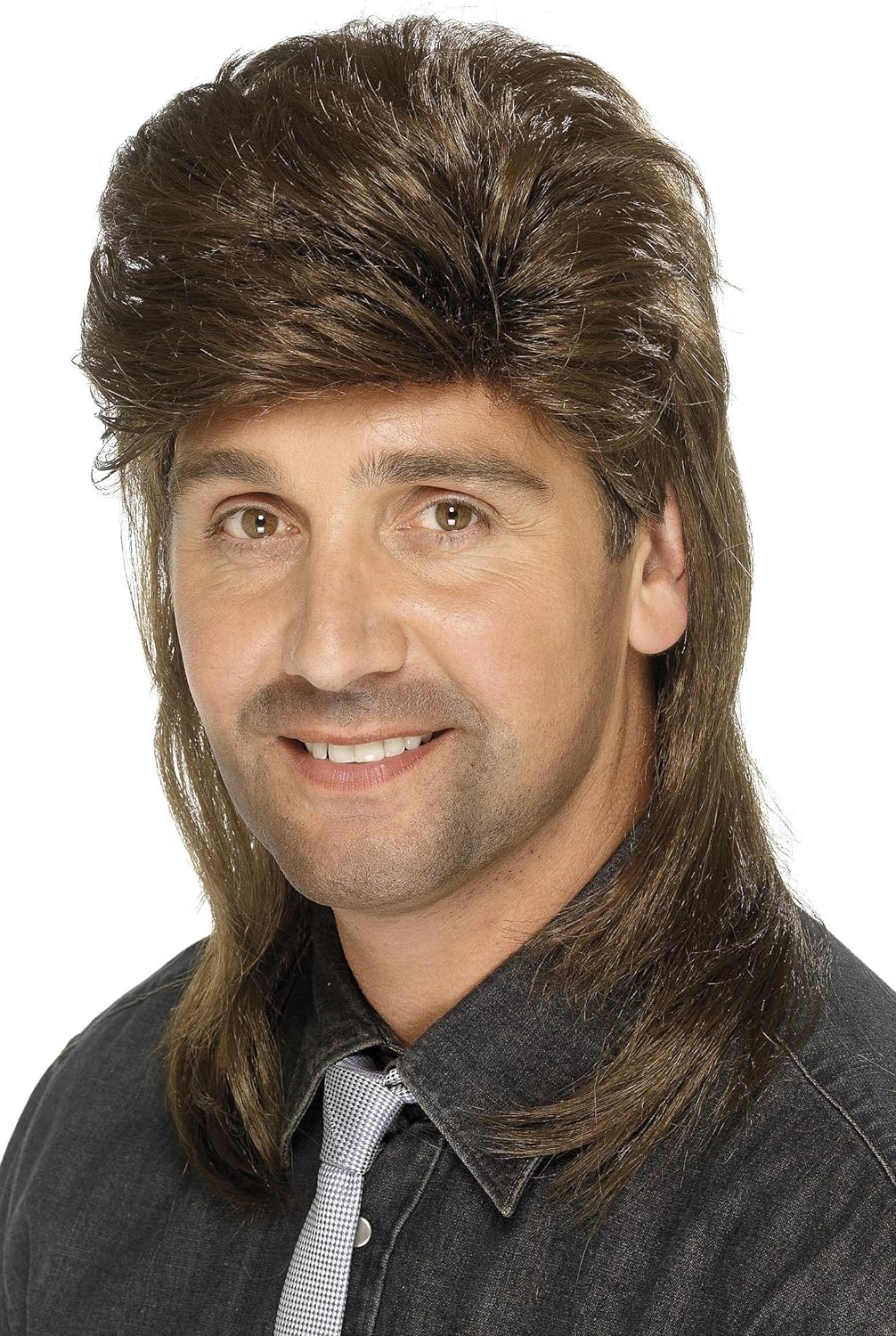 Smiffys Mullet Wig, Brown