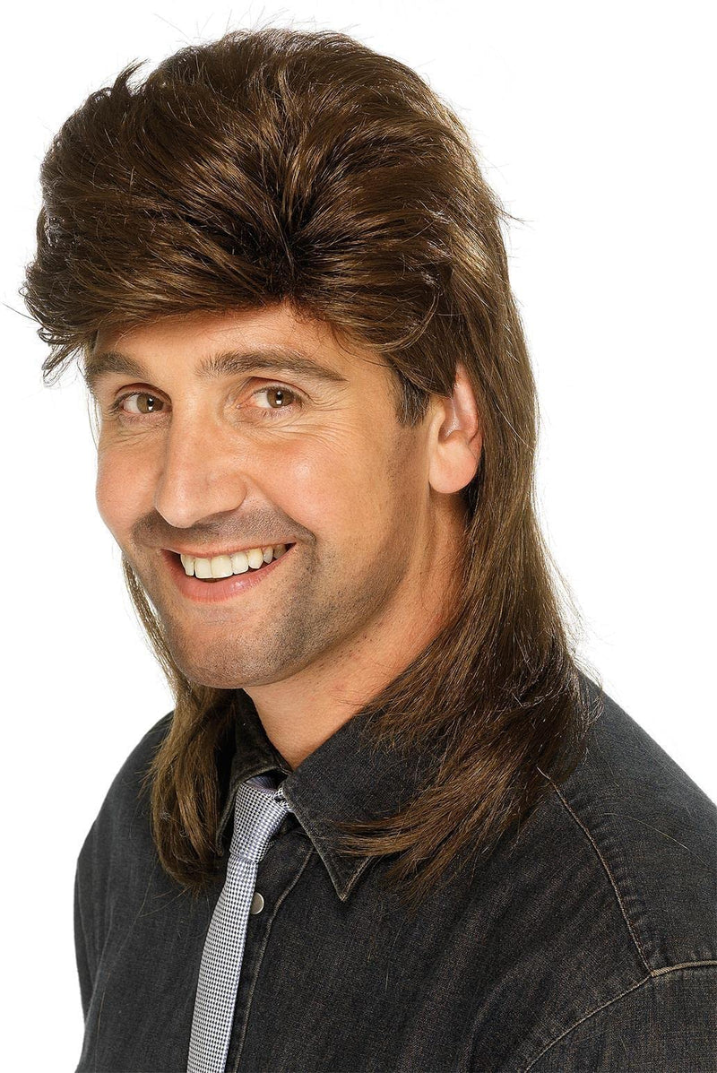Smiffys Mullet Wig, Brown