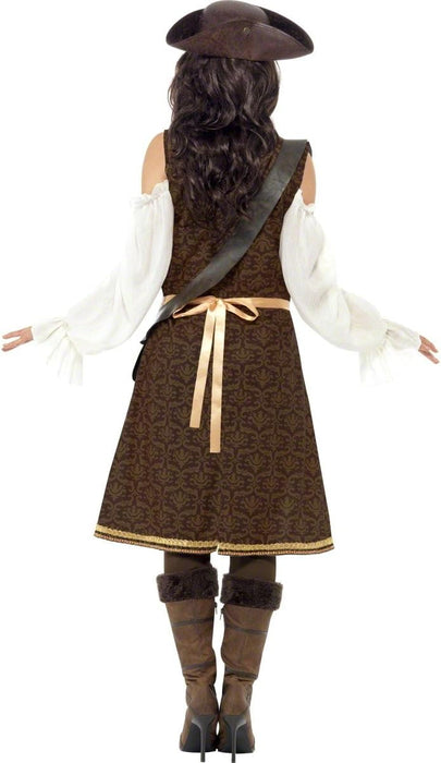Smiffys High Seas Pirate Wench Costume, Brown