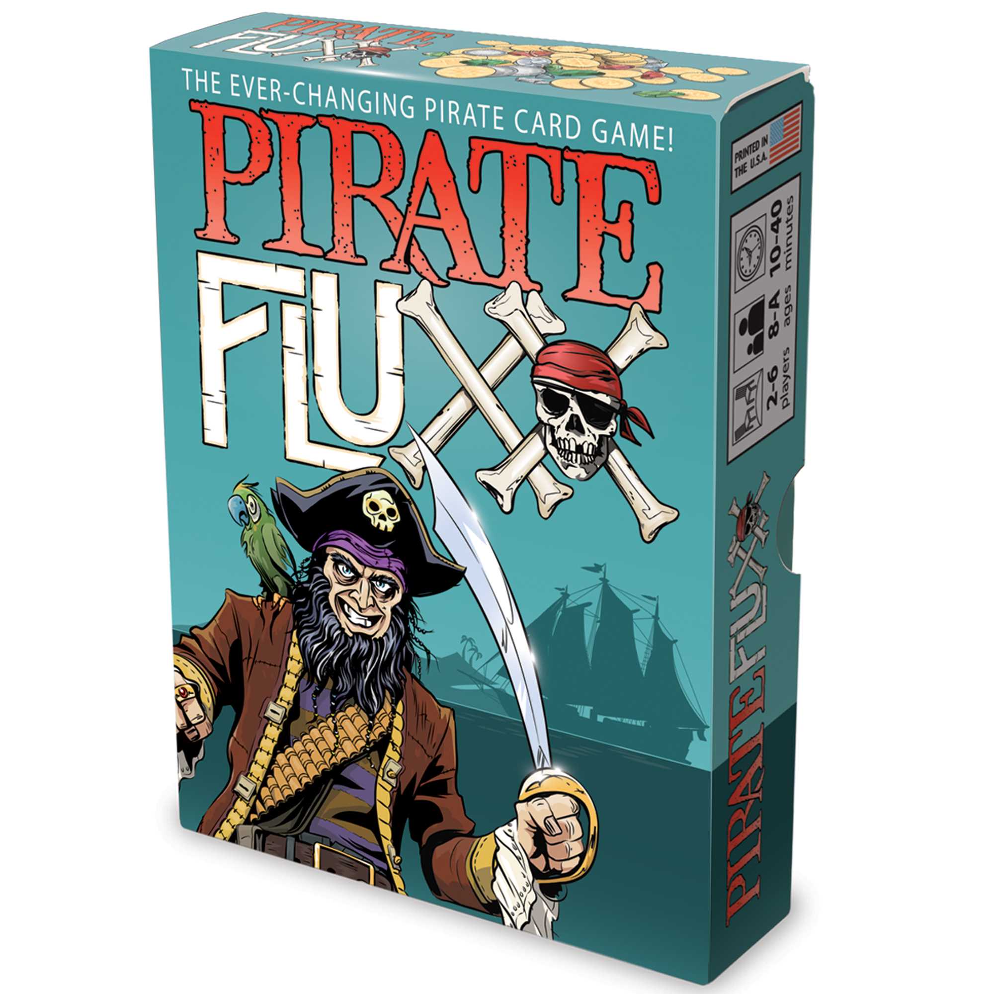 Looney Labs- Pirate Fluxx Card Game, Color Gold (LOO-045