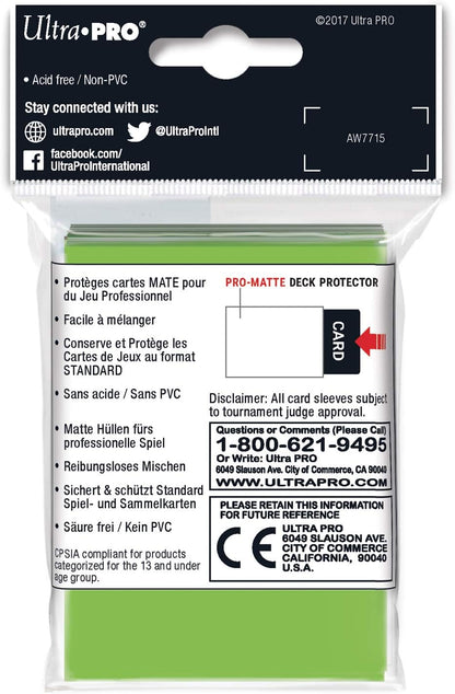 Ultra Pro Sleeves 50 d12 Card Game (Lime Green