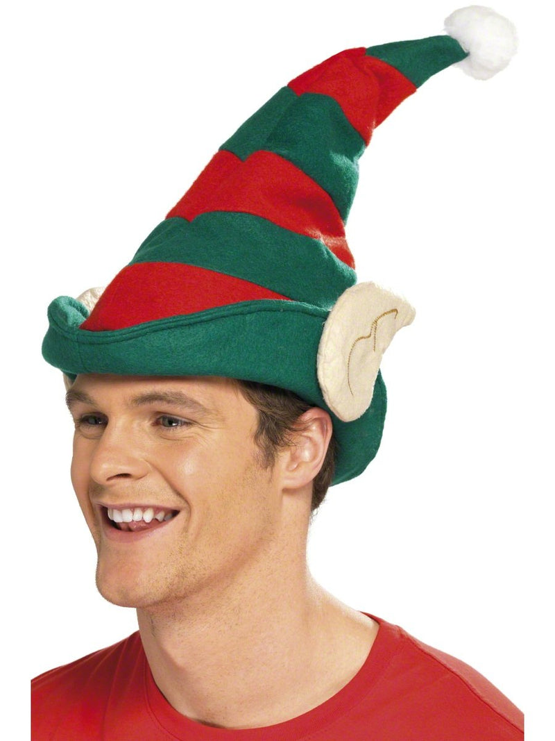 Smiffys Elf Hat, Red & Green