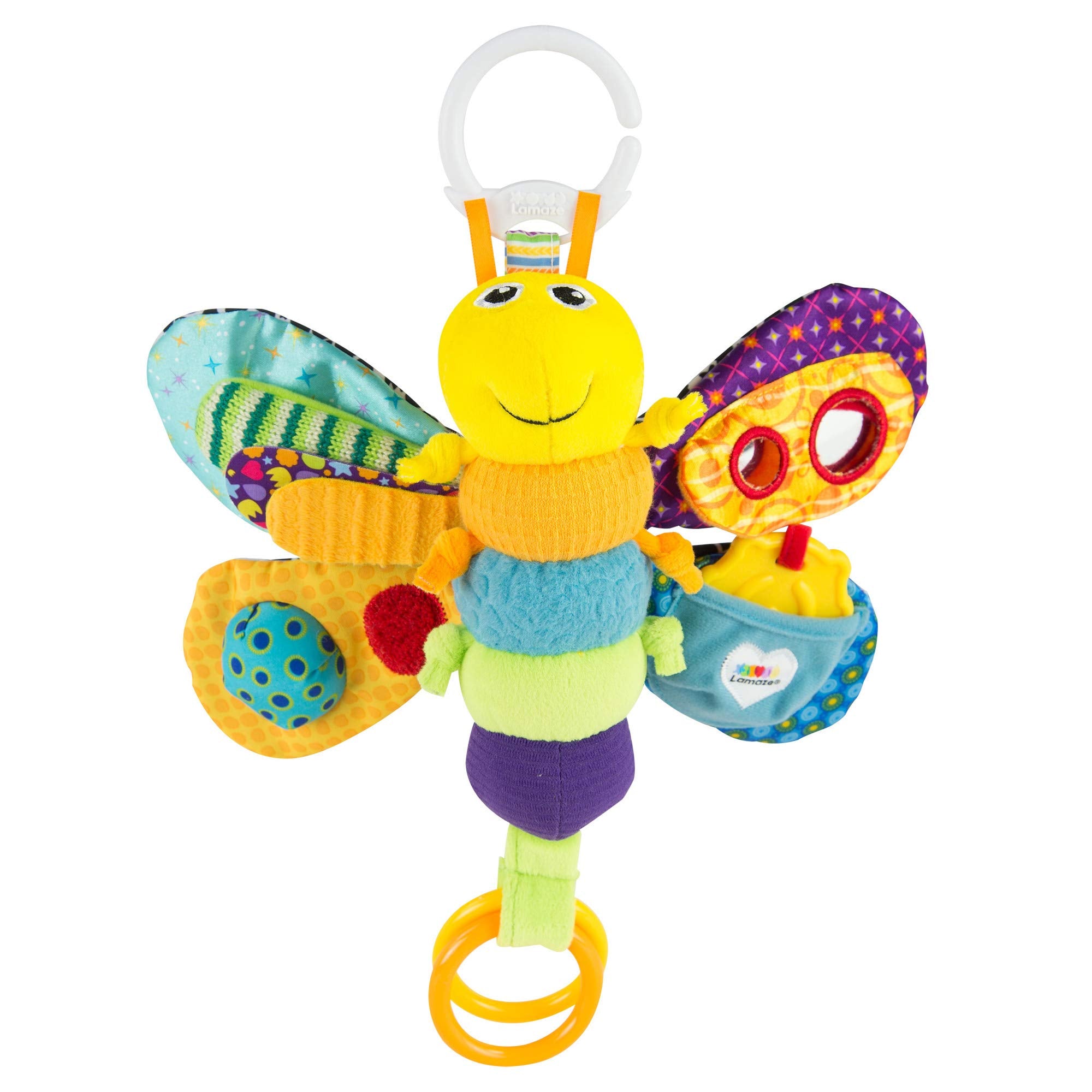 LAMAZE Freddie The Firefly - Clip on Pram and Pushchair Newborn Baby Toy, Sensory Toy for Babies Boys and Girls From 0 - 6 Months