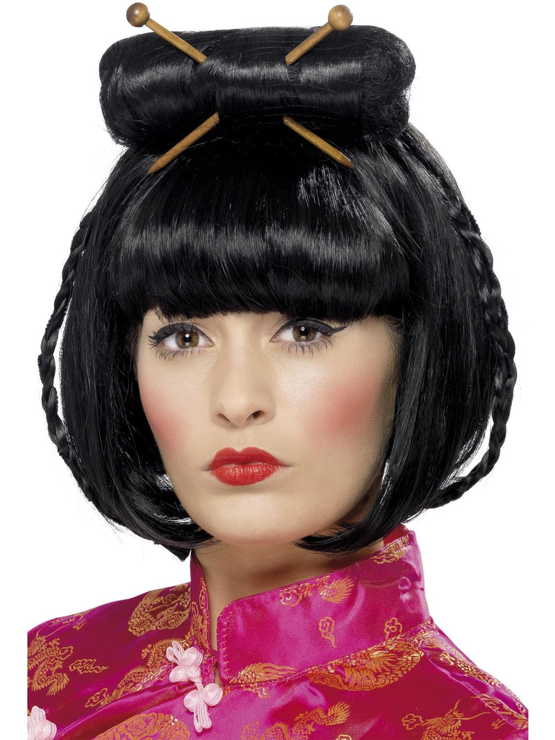 Smiffys Oriental Lady Wig, Black
