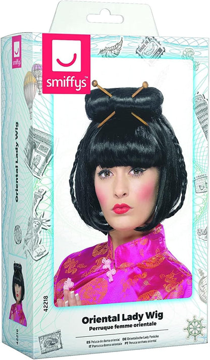 Smiffys Oriental Lady Wig, Black