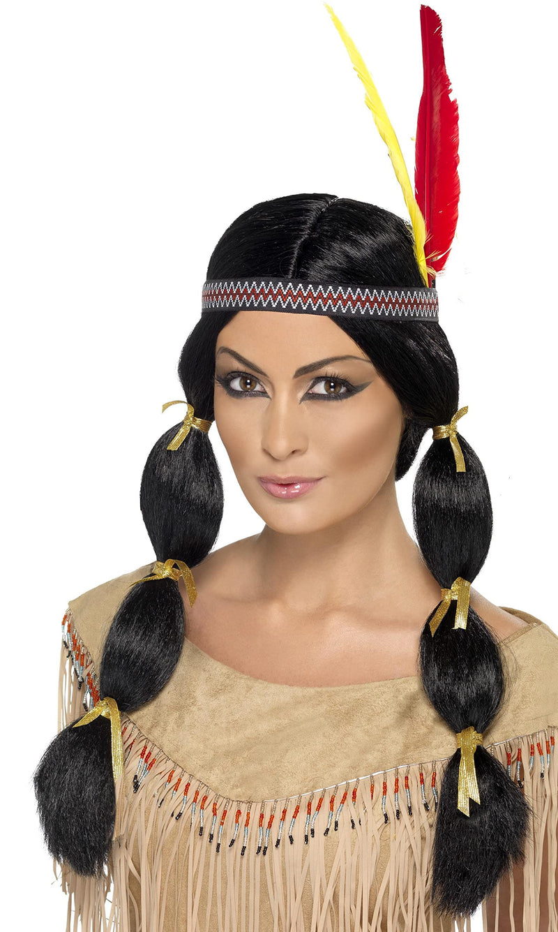 Smiffys Native American Inspired Wig, Black