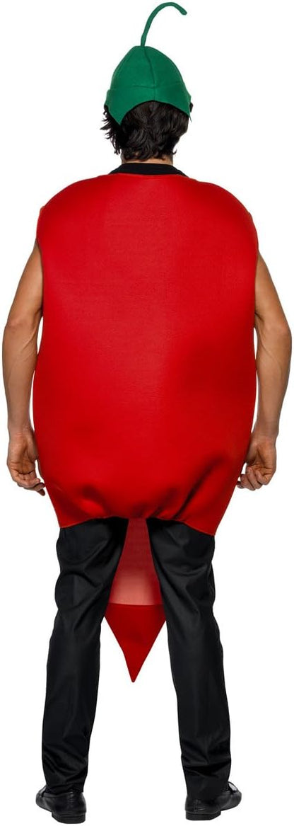 Smiffy's Men's Chilli Pepper Costume Hot Bodysuit and Hat