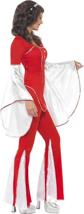 Smiffys Super Trooper Costume, Red with Top and Trousers, 1970's Disco Fancy Dress, Adult Dress Up Costumes