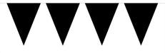 Bunting Black 10 metres long with 15 Flags Triangle Plastic