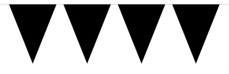 Bunting Black 10 metres long with 15 Flags Triangle Plastic