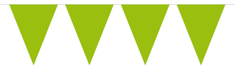 Bunting Green 10m with 15 Flags, Triangles Plastic