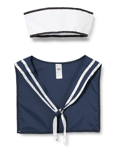 Smiffys Sailor Scarf & Hat, White