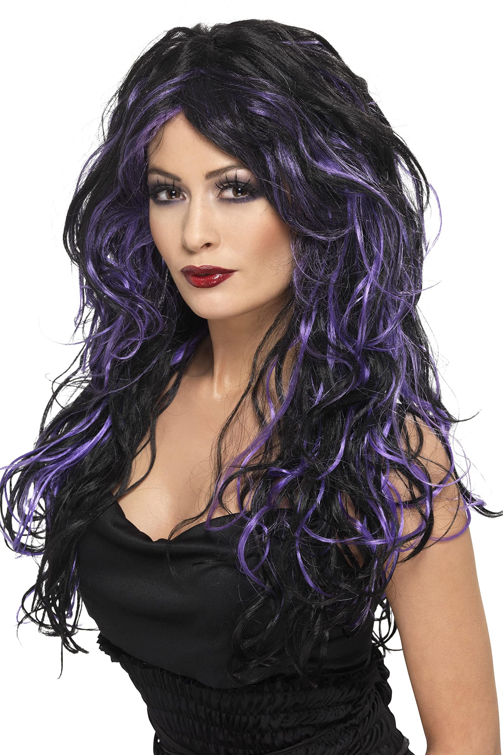 Smiffys Gothic Bride Wig, Purple