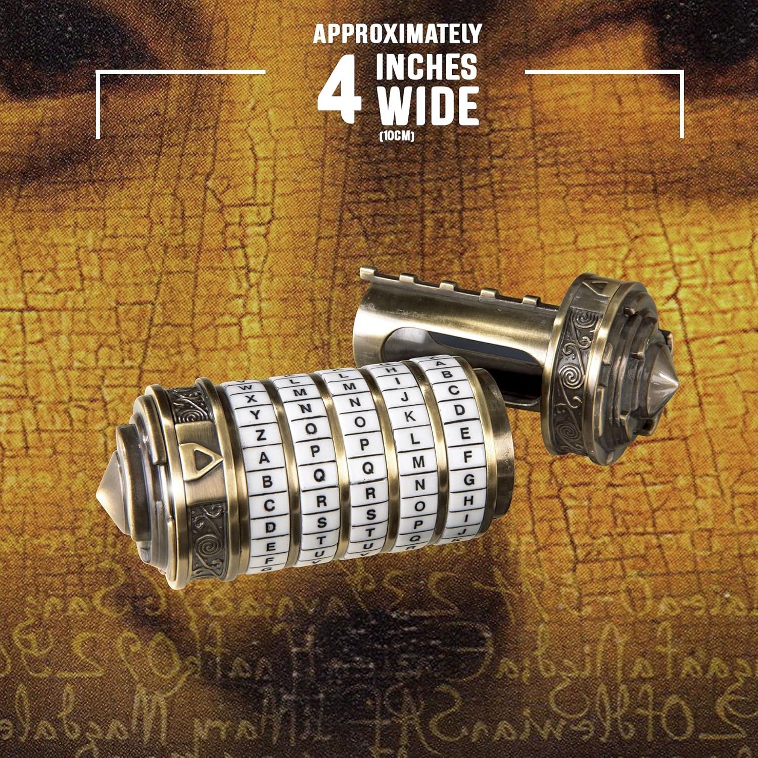 The Noble Collection Da Vinci Code Mini Cryptex - 4in (10cm) Officially Licensed Miniature Working Movie Prop Replicas Gifts