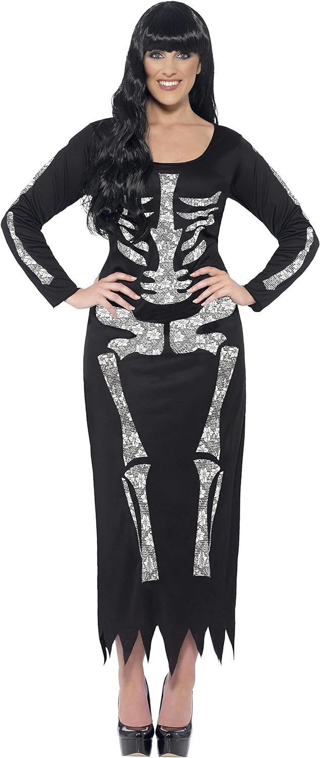 Smiffys Skeleton Costume, Black (Size S)