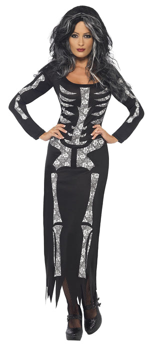 Smiffys Adult Skeleton Tube Dress Costume Dress