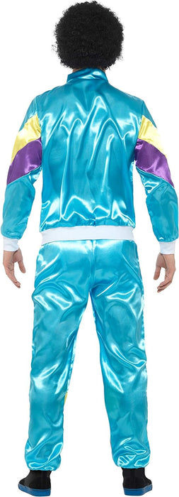 Smiffys 80s Height of Fashion Shell Suit Costume, Blue with Jacket & Trousers, 1980's Fancy Dress, 1980s Dress Up Costumes