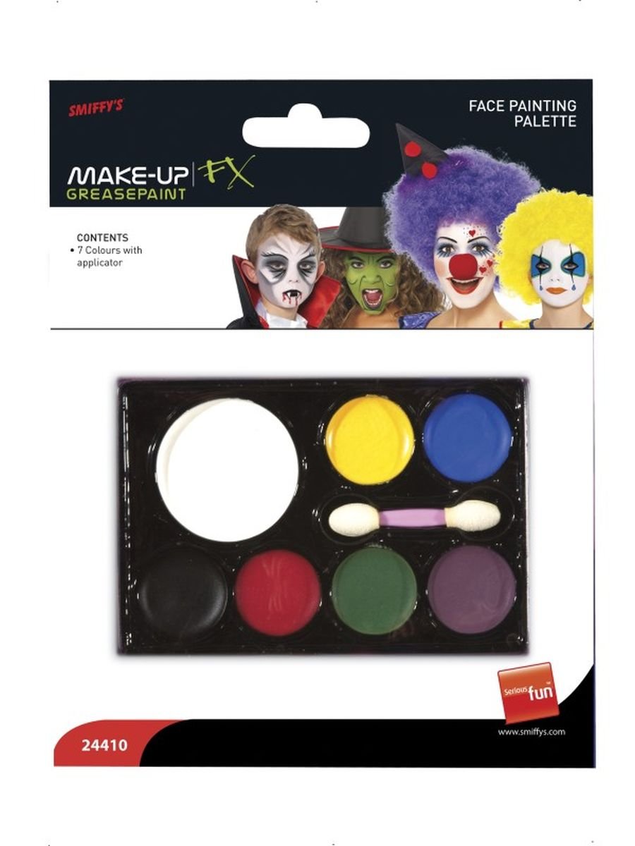Smiffys Smiffys Make-Up FX, 7 Colour Palette, Grease, Mult