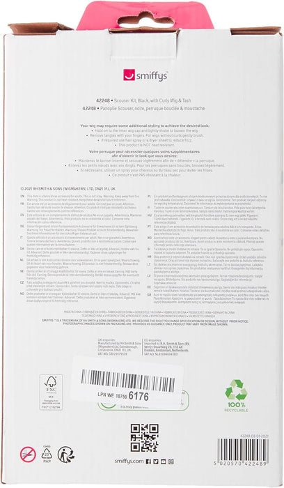 Novelties Direct Scouser Set Black Wig And Tash (1