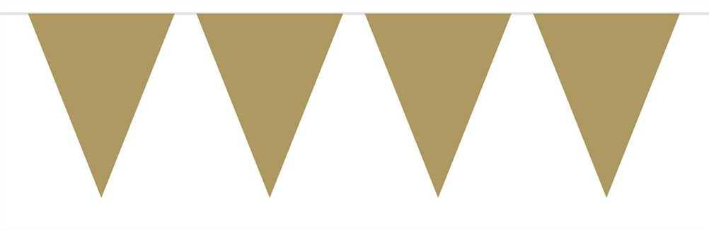 Bunting Gold 10m with 15 Flags, Triangle Plastic