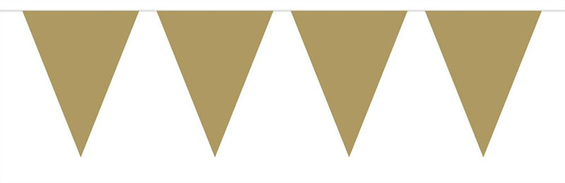 Bunting Gold 10m with 15 Flags, Triangle Plastic