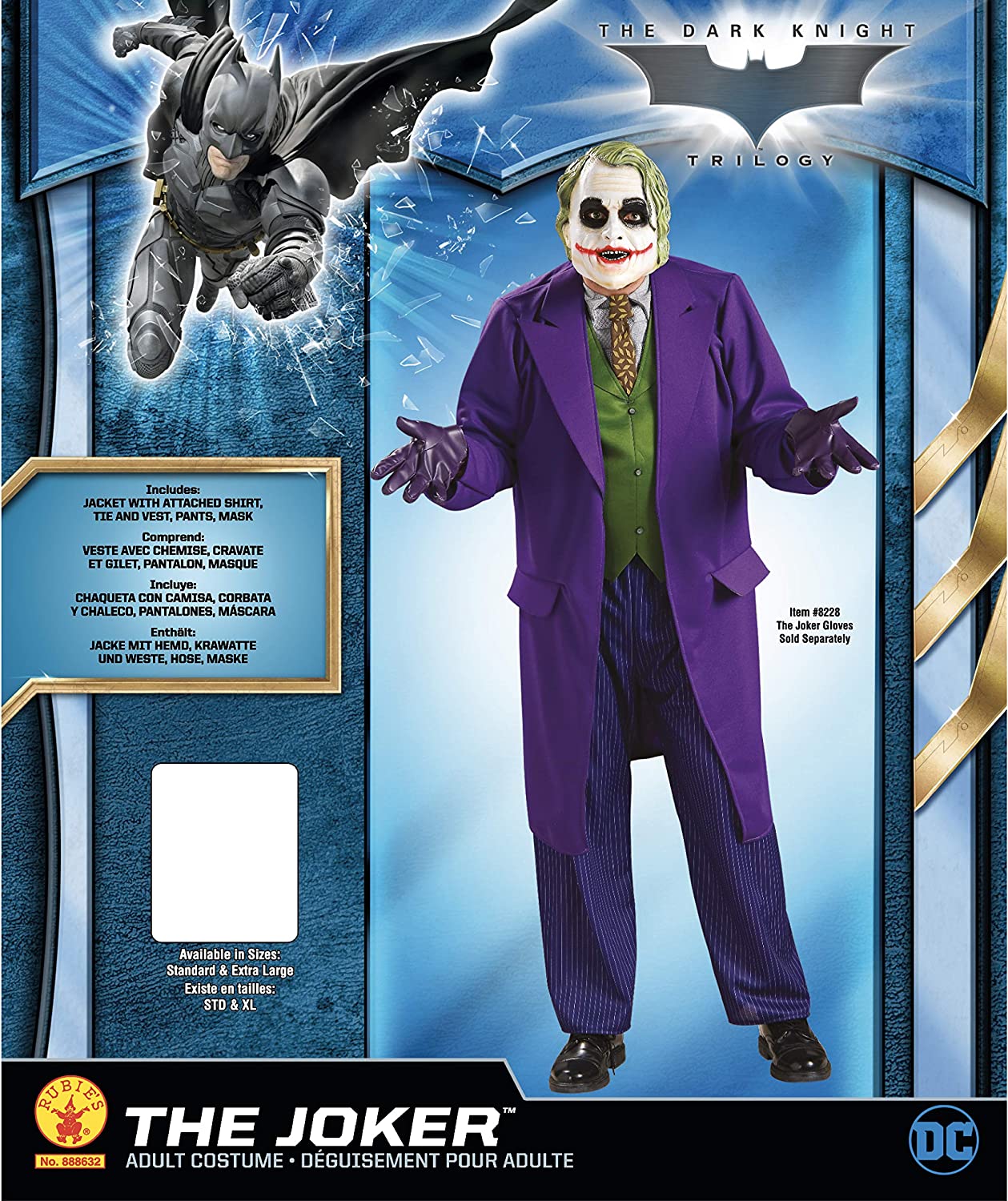 Rubie's Official The Joker Deluxe Dark Knight, Adult Costume - Standard Size