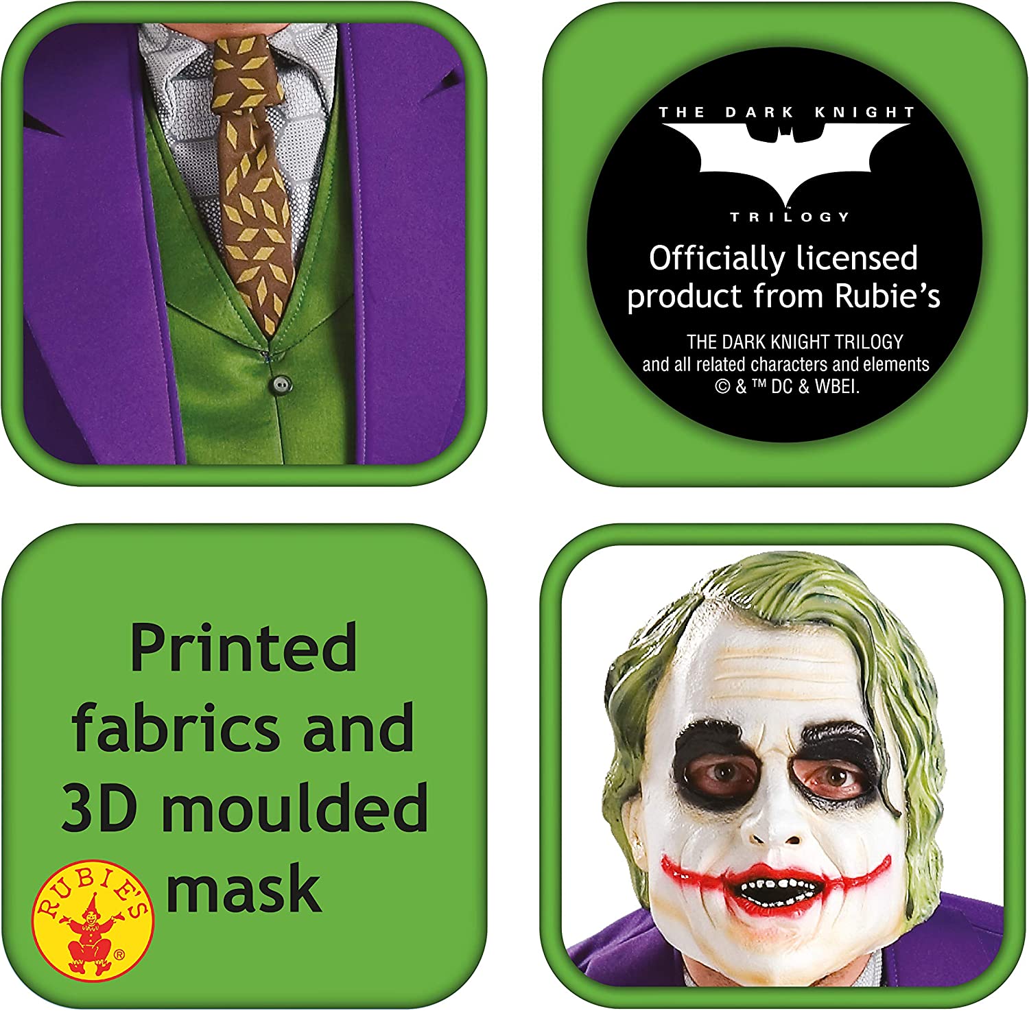 Rubie's Official The Joker Deluxe Dark Knight, Adult Costume - Standard Size