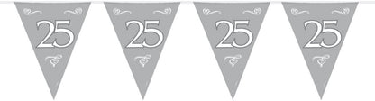 Folat B.V.- Folat 25 cumpleaños/aniversario Bunting Garland Silver, color plata (7451