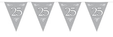 Folat B.V.- Folat 25 cumpleaños/aniversario Bunting Garland Silver, color plata (7451