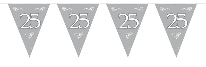 Folat B.V.- Folat 25 cumpleaños/aniversario Bunting Garland Silver, color plata (7451
