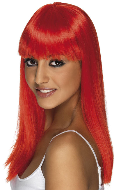 Smiffys Glamourama Wig, Neon Red