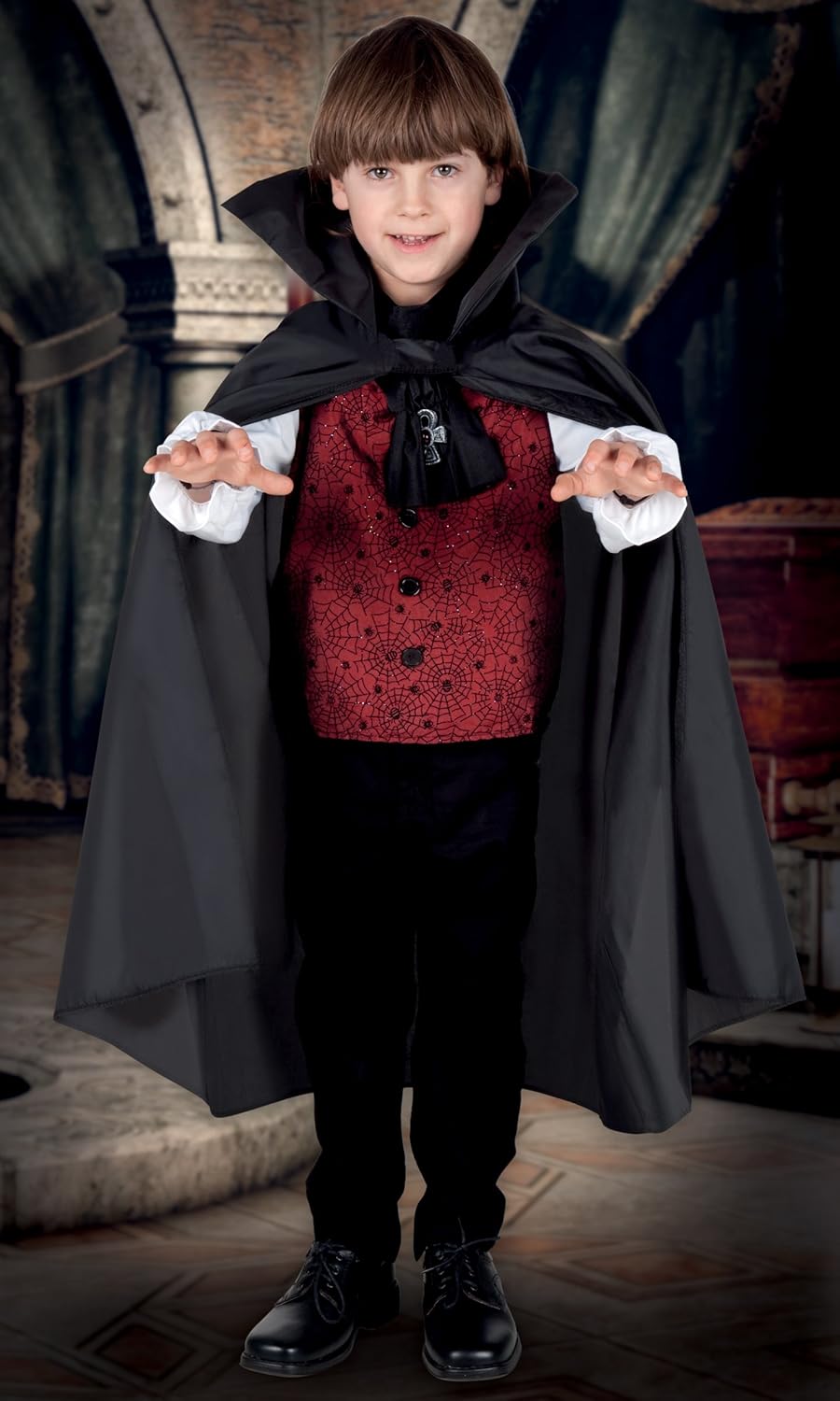 Boland 96924 Child Cloak with Nightfall Lapel, Black, One Size