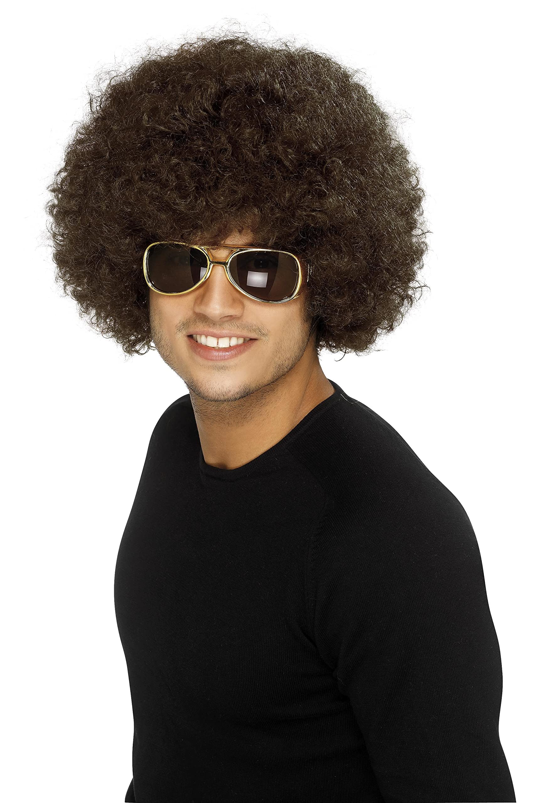 Smiffys 70's Funky Afro Wig - Brown(Size: One size