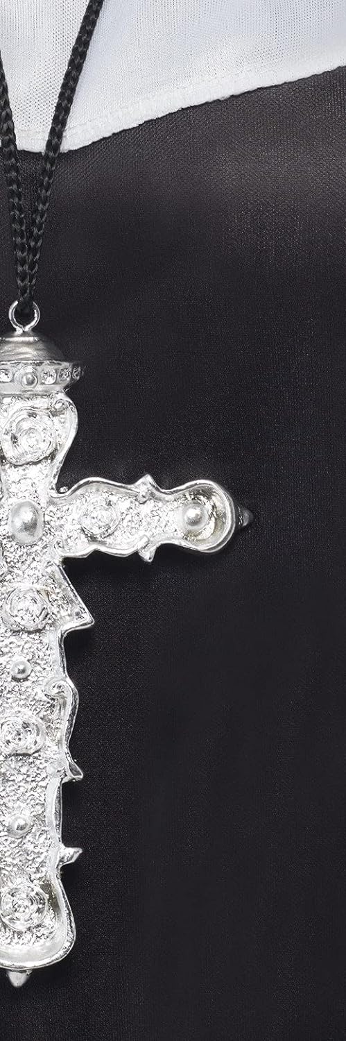 Smiffys Ornate Cross Pendant, Silver