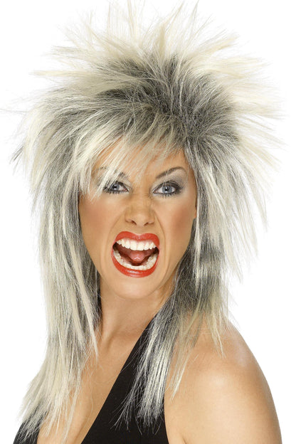 Smiffys Rock Diva Wig, Two Tone