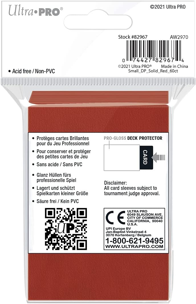 Ultra Pro Sleeves Small 60 D10 Card Game (Red