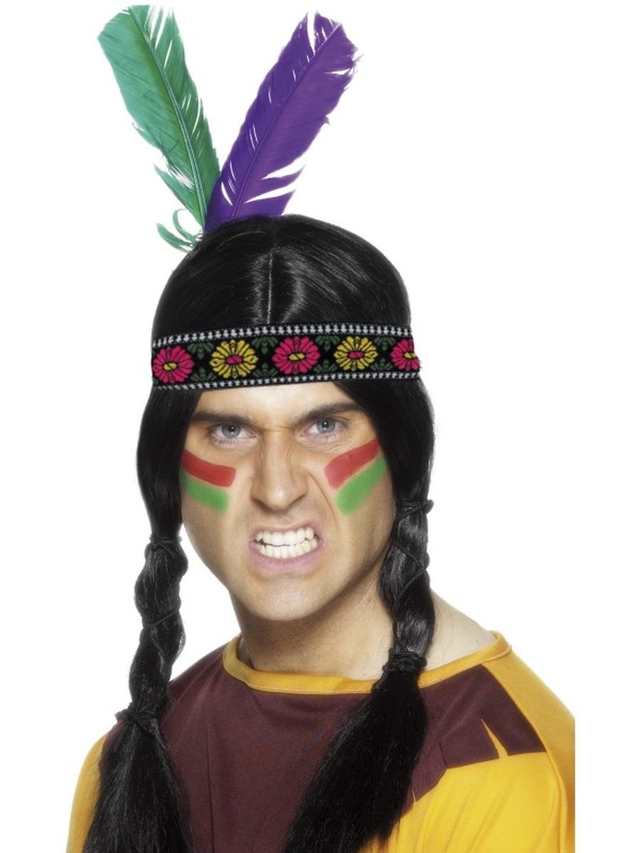 Smiffys Native American Inspired Feathered Headband, Multi