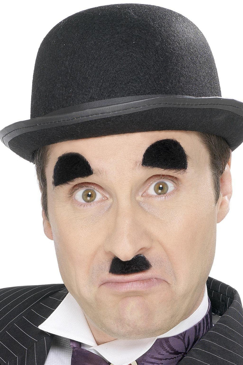 Smiffys Chaplin Tash and Eyebrows, Black