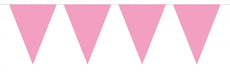 Bunting Mini Pink Baby 3m, 3 metres 12 mini Triangle flags measuring 15x11cms Plastic