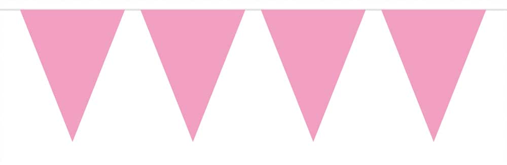 Bunting Mini Pink Baby 3m, 3 metres 12 mini Triangle flags measuring 15x11cms Plastic