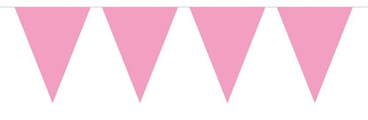 Bunting Mini Pink Baby 3m, 3 metres 12 mini Triangle flags measuring 15x11cms Plastic