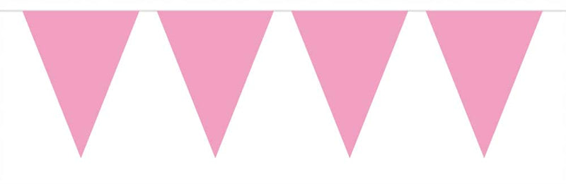 Bunting Mini Pink Baby 3m, 3 metres 12 mini Triangle flags measuring 15x11cms Plastic